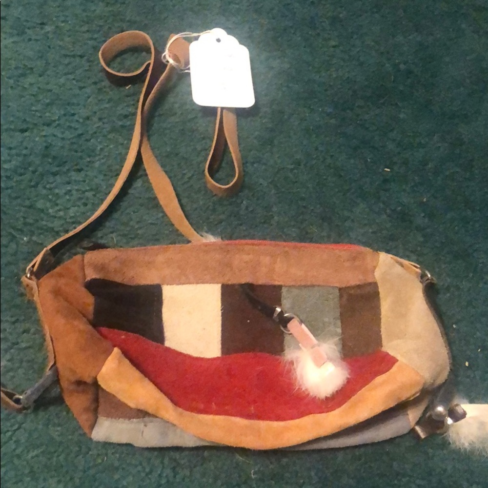 Small genuine leather pouch purse